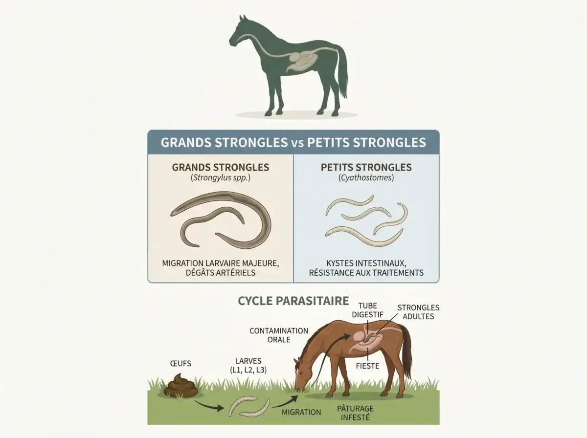 Comprendre les strongles chez le cheval petit-grand-strongle-digestif-cheval